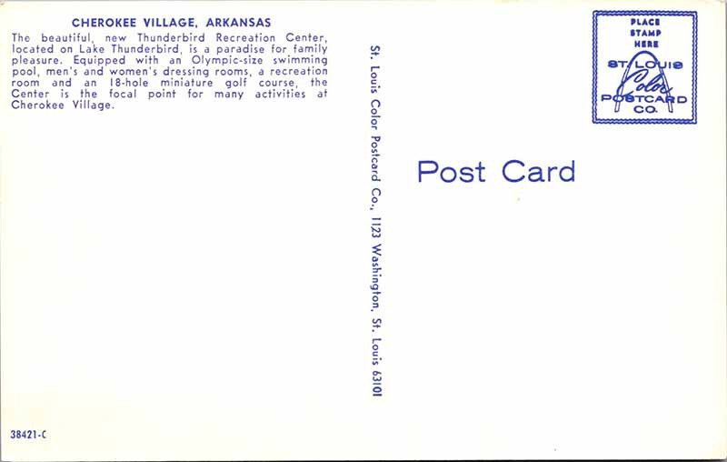 Postcard AERIAL VIEW SCENE Cherokee Village Arkansas AR AO9546