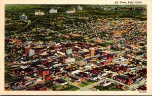 Oklahoma Enid Aerial View 1945 Curteich