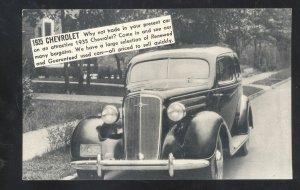 1935 CHEVROLET VINTAGE CAR DEALER ADVERTISING POSTCARD SUMNER IOWA CHEVY