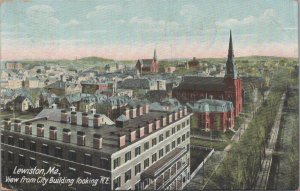 Postcard View from City Building Looking NE Lewiston ME Maine