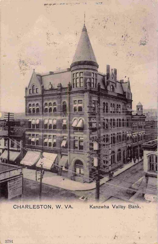 Kanawha Valley Bank Charleston West Virginia 1907 postcard