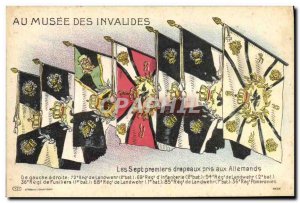 Old Postcard Army Museum Invalides Paris Flags captured German