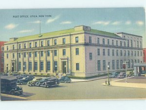 Linen POST OFFICE SCENE Utica New York NY AF1006