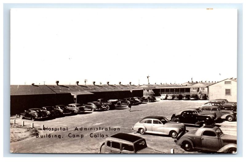Postcard Hospital Administration Building, Camp Callan, CA RPPC  D15