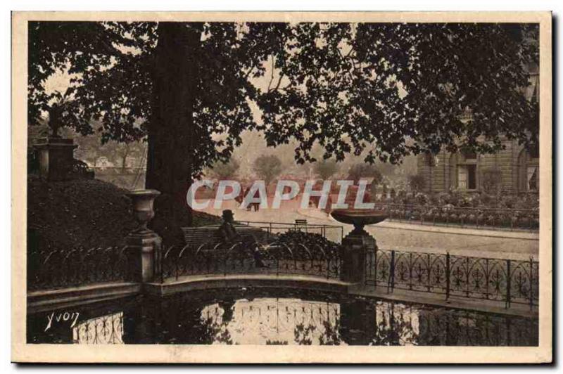 Old Postcard Paris Luxembourg Garden