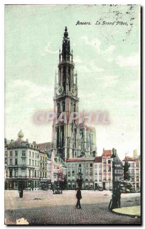 Old Postcard The great Antwerp Place