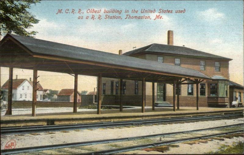 Thomaston ME MCRR RR Train Station Oldest Bldg in US Used as Station Postcard
