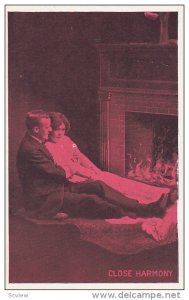 Close Harmony, Couple enjoying a roaring fireplace, 10-20s