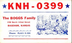 QSL Radio Card From Basehor Kansas KNH-0399