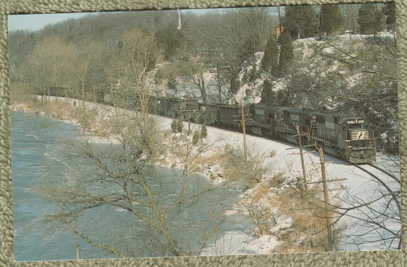 Postcard Norfolk Southern SD60 Unit No. 6619 Freight Railroad Train