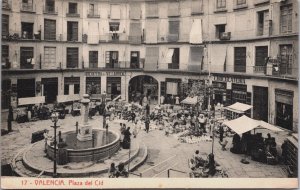 Spain Valencia Plaza del Cid Vintage Postcard C140
