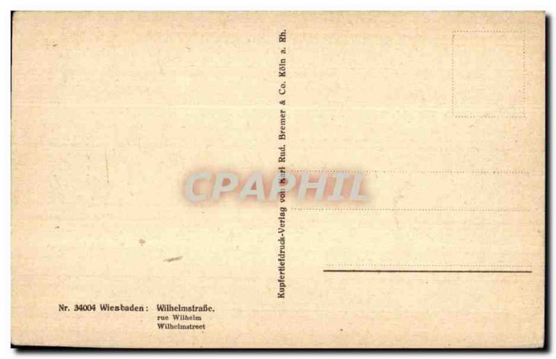 Old Postcard Wiesbaden Wilhelmstrasse