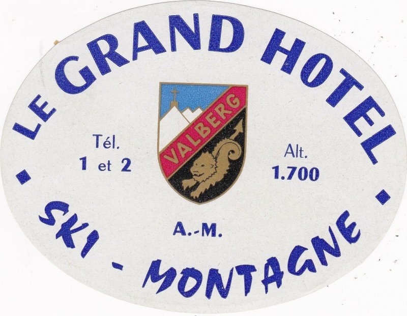 Switzerland Montagne Grand Hotel Vintage Luggage Label sk4174