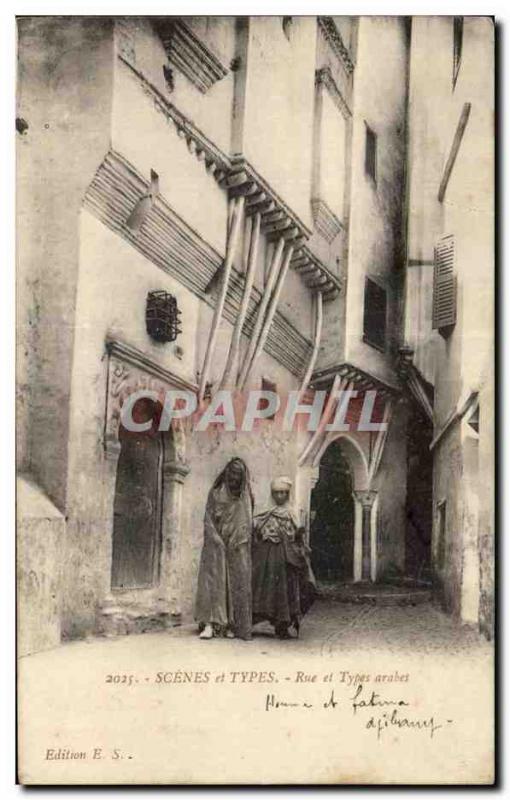 Old Postcard Scenes And Types and Types Arab Street Algeria