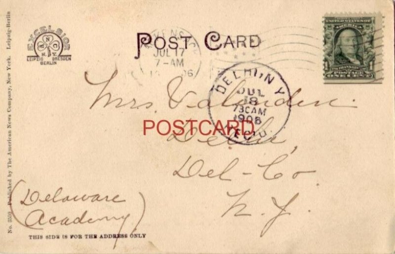 pre-1907 MAIN STREET NORTH FROM THE GREEN, HACKENSACK, NJ  horse & carriage 1906