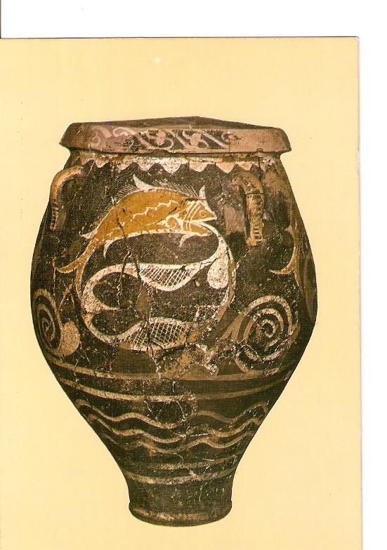 Postal 021630 : Three-handled jar with fish decorations