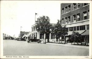 Elko NV Railroad St. c1920s Postcard jrf