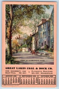 Saint Paul MN Postcard Great Lakes Coal & Dock Co Street In Marblehead MA 1938