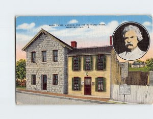 Postcard Mark Twain Museum And His Boyhood Home Hannibal Missouri USA