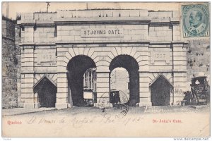 QUEBEC, Canada, 1900-1910's; St. John's Gate