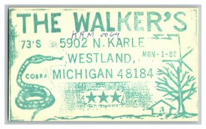 QSL Radio Card From Westland Michigan KRM 0064 