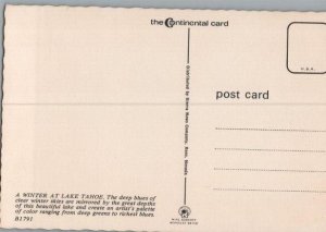 Winter Tine at Lake Tahoe Continental Chrome Postcard