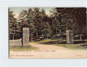 Postcard Entrance to Ross Park, Binghamton, New York