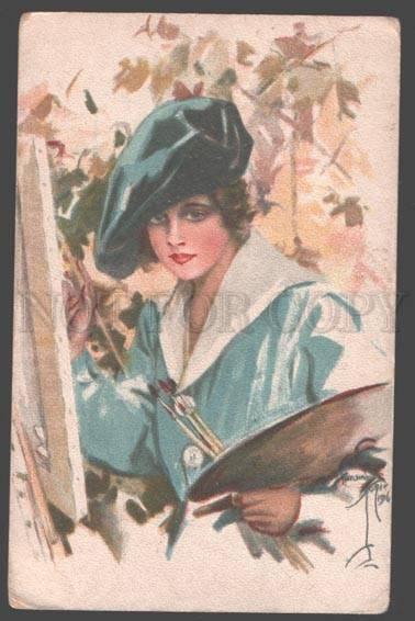 3097784 Lady PAINTER Harrison FISHER old FINNISH No.30/25 RARE