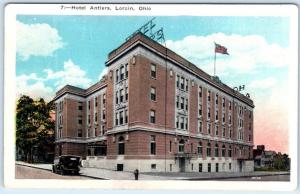 LORAIN, Ohio  OH   Roadside HOTEL ANTLERS  ca 1920s  Postcard