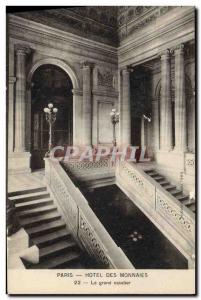 Old Postcard Paris Hotel Mint coins The grand staircase