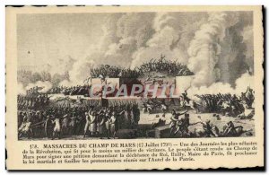 Old Postcard Massacre of the Champ de Mars July 17, 1791 Revolution