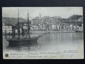 France Alpes Côte d'Azur MENTON Le Port et la Vielle Ville c1903 UB Postcard