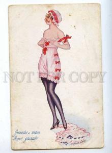 189736 WWI Pin Up Lady in PINK by SAGER Vintage NOYER PC