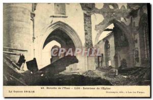 Old Postcard Battle of the Yser Loo Interior of the Church Army