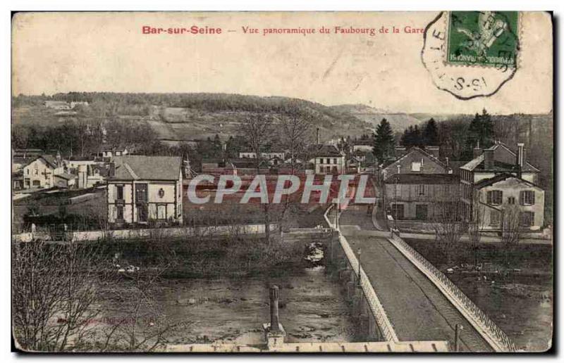 Bar Seine Old Postcard Panoramic view of the suburb of the station