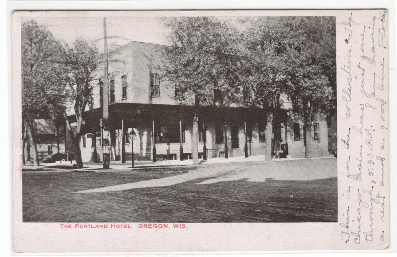 The Portland Hotel Oregon Wisconsin 1906 postcard