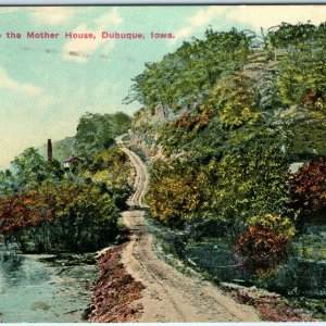 1912 Dubuque, IA Road to Mother House Litho Photo Postcard BVM Motherhouse A35