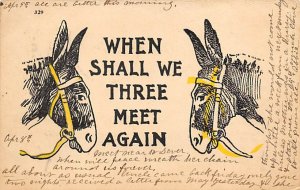 When Shall We Three Meet Again Donkey 1906 writing on front