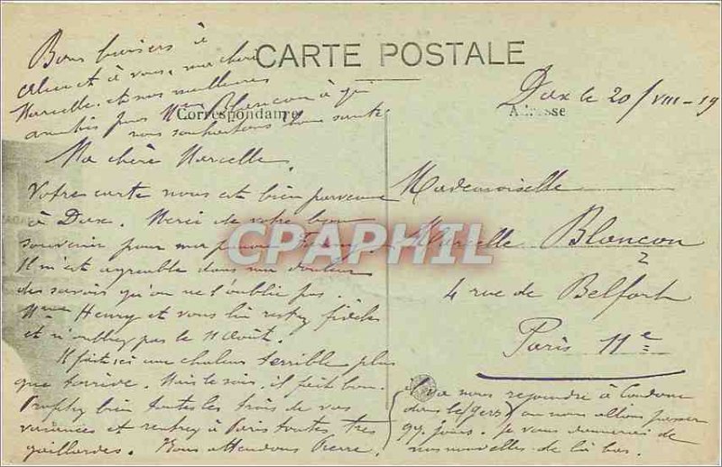 Old Postcard Dax Fountain Hot