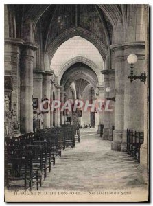 Old Postcard Church of Bon Port Nave laternale North