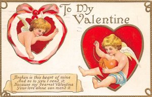 J20/ Valentine's Day Love Holiday Postcard c1910 Art Beautiful 38