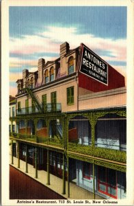 Vtg 1930s Antoine's Restaurant St Louis Street New Orleans Louisiana LA Postcard