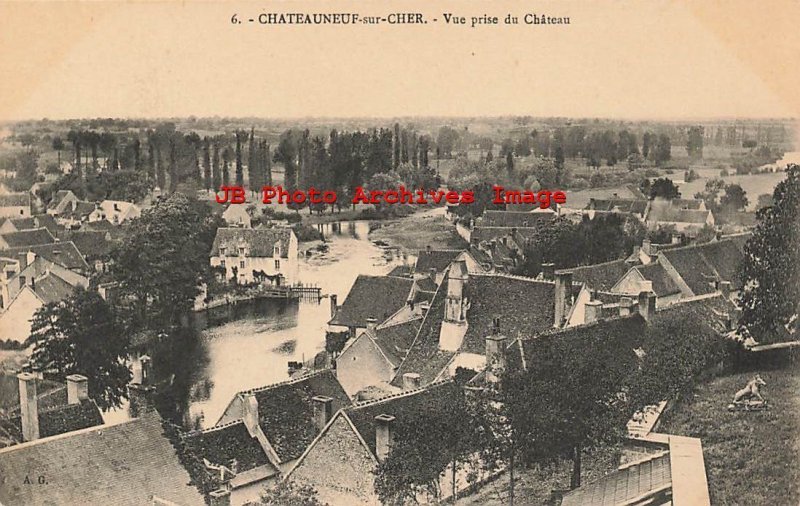 France, Chateauneuf-sur-Cher, Vue Prise du Chateau, No 6