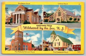 Greetings From Wildwood By-The-Sea  New Jersey   Postcard  1952