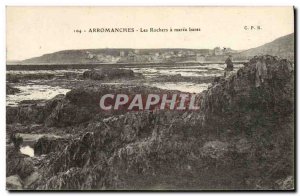 Old Postcard Arromanches Les Rochers Maree Basse