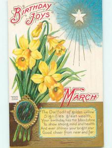 Divided-Back astrological HOROSCOPE - STONE - BORN IN MARCH r1719