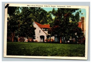 Vintage 1920's Postcard Actress Florence Vidor Home Hollywood California