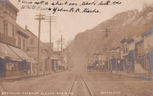 RPPC: 1908, Broadway Street. Skagway, AK, Used (PC876)