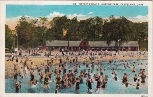 Postcard Bathing Beach Gordon Park Cleveland OH 1931