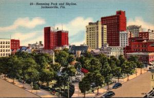 Florida Jacksonville Hemming Park and Skyline Curteich